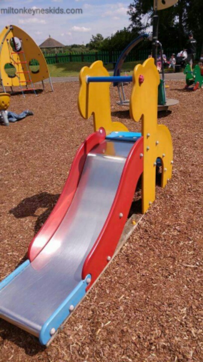 Small red and yellow slide
