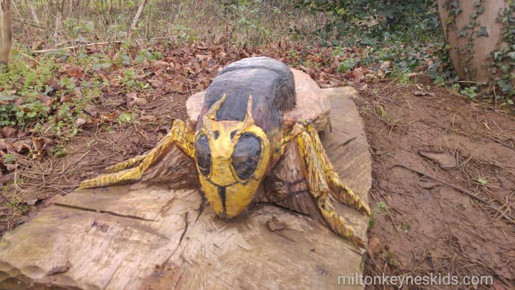 bug sculpture at Sywell Country Park