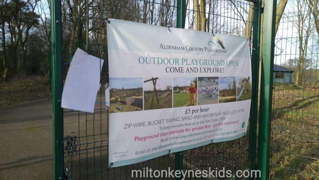 adventure playground sign at Aldenham Country Park