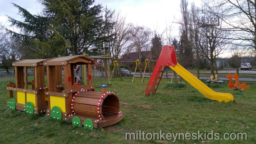 train and slide at Little Brickhill Park