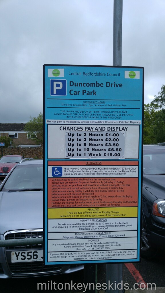 parking charges at Leighton Buzzard splash park