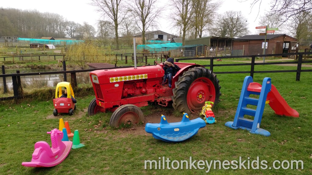 Red tractor at Thrift Farm