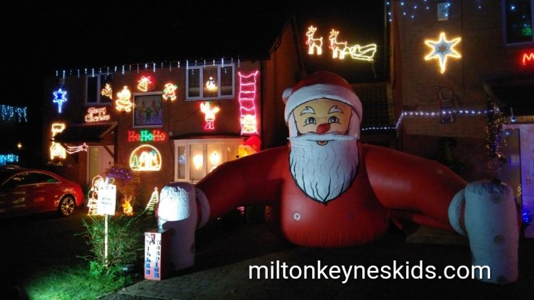 Summerhayes Christmas lights with large inflatable santa